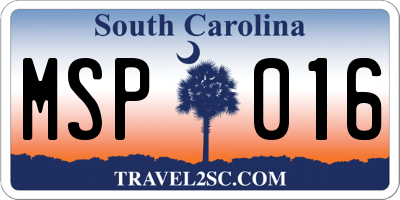 SC license plate MSP016