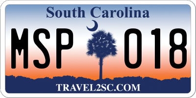 SC license plate MSP018
