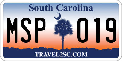 SC license plate MSP019