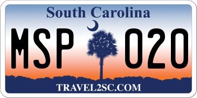 SC license plate MSP020