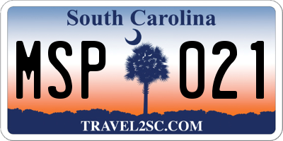 SC license plate MSP021