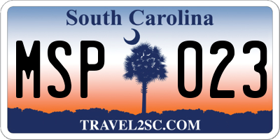 SC license plate MSP023
