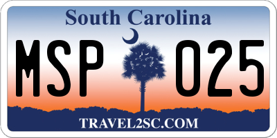 SC license plate MSP025