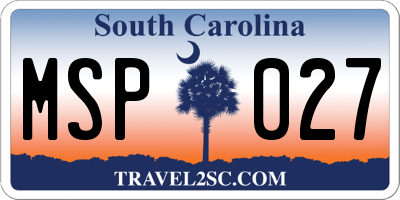 SC license plate MSP027