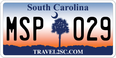 SC license plate MSP029