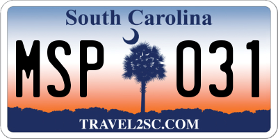SC license plate MSP031