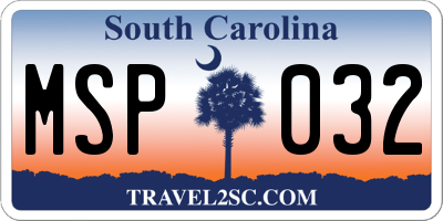 SC license plate MSP032