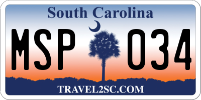 SC license plate MSP034