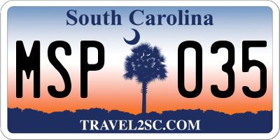 SC license plate MSP035
