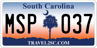 SC license plate MSP037