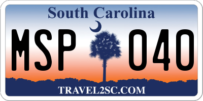 SC license plate MSP040