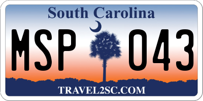 SC license plate MSP043