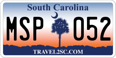 SC license plate MSP052