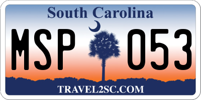 SC license plate MSP053