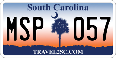 SC license plate MSP057