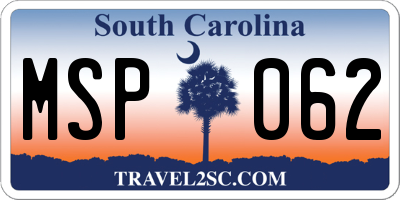 SC license plate MSP062