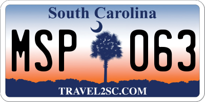 SC license plate MSP063