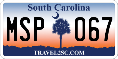 SC license plate MSP067
