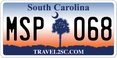 SC license plate MSP068