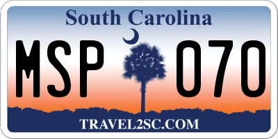 SC license plate MSP070