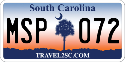 SC license plate MSP072