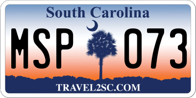 SC license plate MSP073