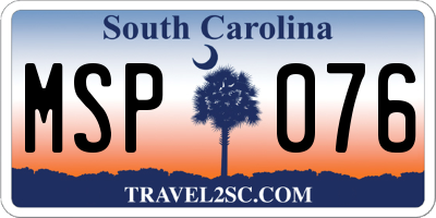 SC license plate MSP076