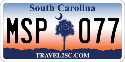 SC license plate MSP077