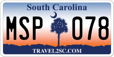 SC license plate MSP078