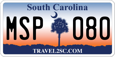 SC license plate MSP080