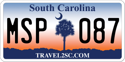 SC license plate MSP087