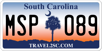 SC license plate MSP089
