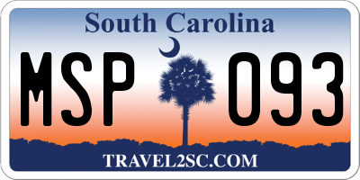 SC license plate MSP093