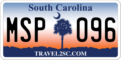 SC license plate MSP096