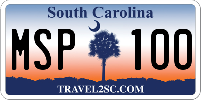 SC license plate MSP100