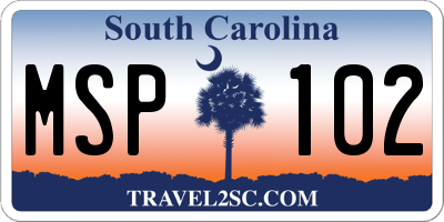 SC license plate MSP102