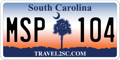 SC license plate MSP104