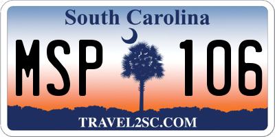 SC license plate MSP106