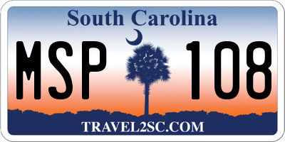 SC license plate MSP108