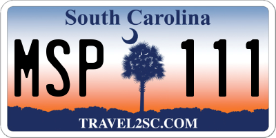 SC license plate MSP111