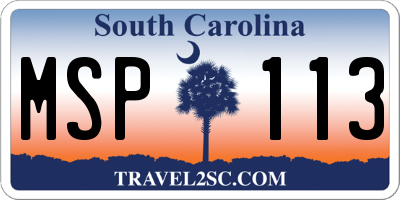 SC license plate MSP113