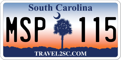 SC license plate MSP115