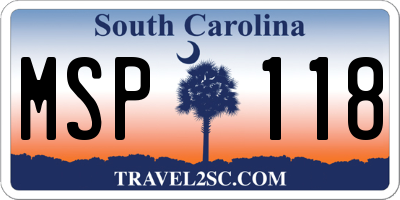 SC license plate MSP118