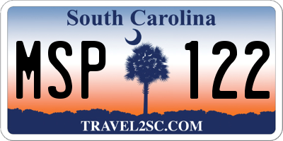 SC license plate MSP122