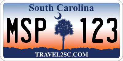 SC license plate MSP123