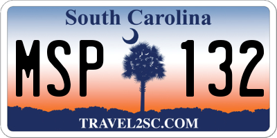 SC license plate MSP132