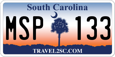 SC license plate MSP133