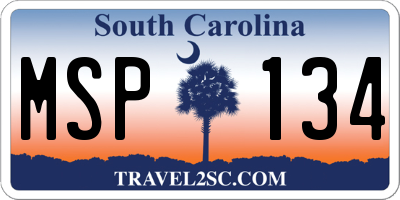 SC license plate MSP134