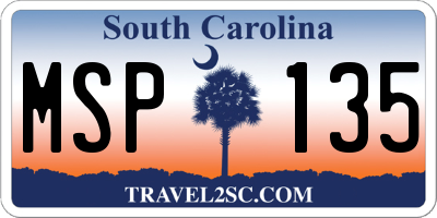 SC license plate MSP135