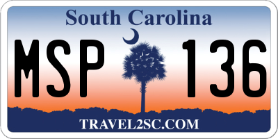 SC license plate MSP136